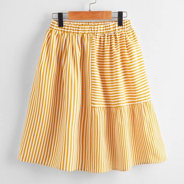 

Girls Striped Print Skirt, Multicolor