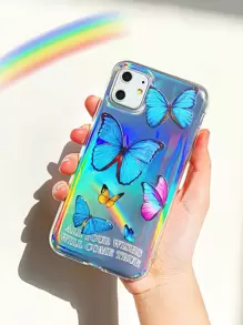 Funda compatible con iphone láser con patrón de corazón