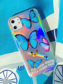 Funda compatible con iphone láser con patrón de corazón