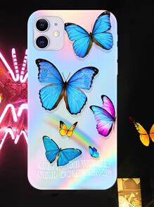 Funda compatible con iphone láser con patrón de corazón