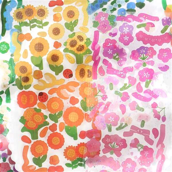 

1sheet Floral Pattern Sticker, Multicolor