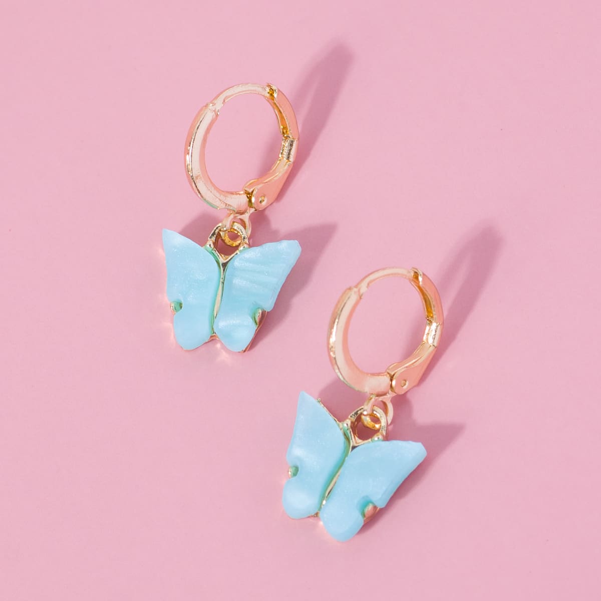 

1pair Butterfly Design Drop Earrings, Blue