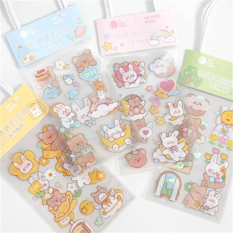 

2sheets Cartoon Graphic Random Sticker, Multicolor