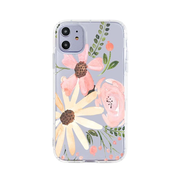 

Flower Print Clear iPhone Case, Multicolor
