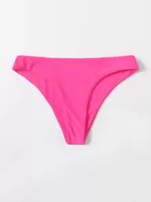 Swim Basics Đáy bikini màu trơn Boho - Màu Hồng Tươi - Xem 1