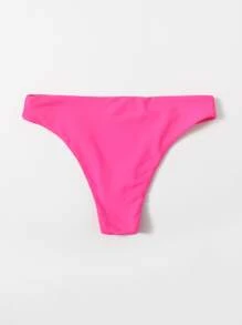 Swim Basics Đáy bikini màu trơn Boho - Màu Hồng Tươi - Xem 2