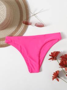 Swim Basics Đáy bikini màu trơn Boho - Màu Hồng Tươi - Xem 4
