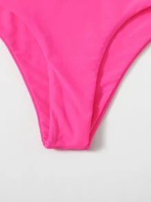 Swim Basics Đáy bikini màu trơn Boho - Màu Hồng Tươi - Xem 5