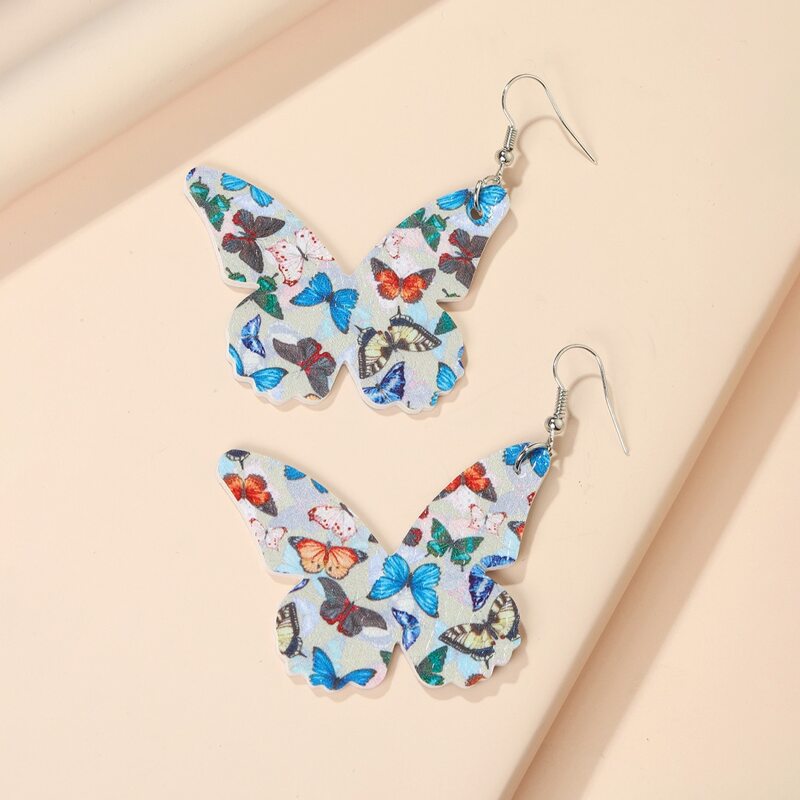

1pair Butterfly Design Drop Earrings, Multicolor
