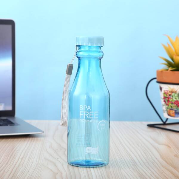 

1pc Letter Graphic Water Bottle, Blue