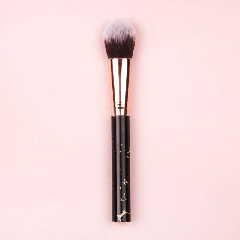 

1pc Marble Pattern Blush Brush, Black