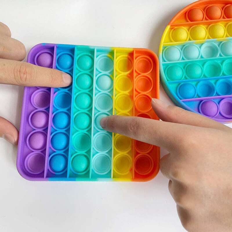 

1pc Random Rainbow Stripe Stress Reliever Toy, Multicolor