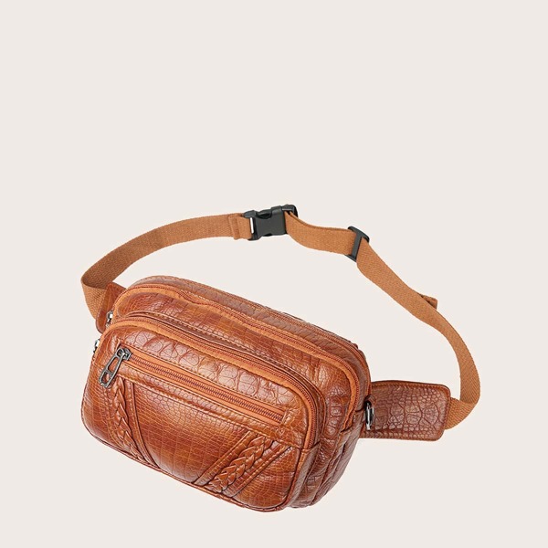 

Pocket Front Fanny Pack, Brown