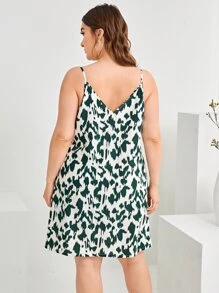 SHEIN VCAY Đầm Plus Size Tất cả trên in Giải trí - Nhiều màu - Xem 2