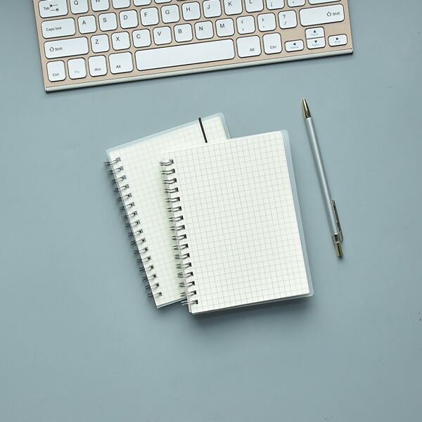 

1pc Plaid Spiral Notebook, Beige