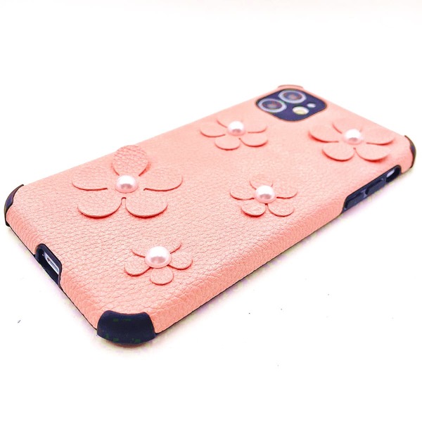 

Faux Pearl Decor iPhone Case, Pink