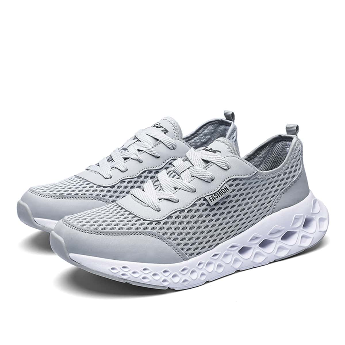

Guys Hollow Out Lace-up Sneakers, Grey