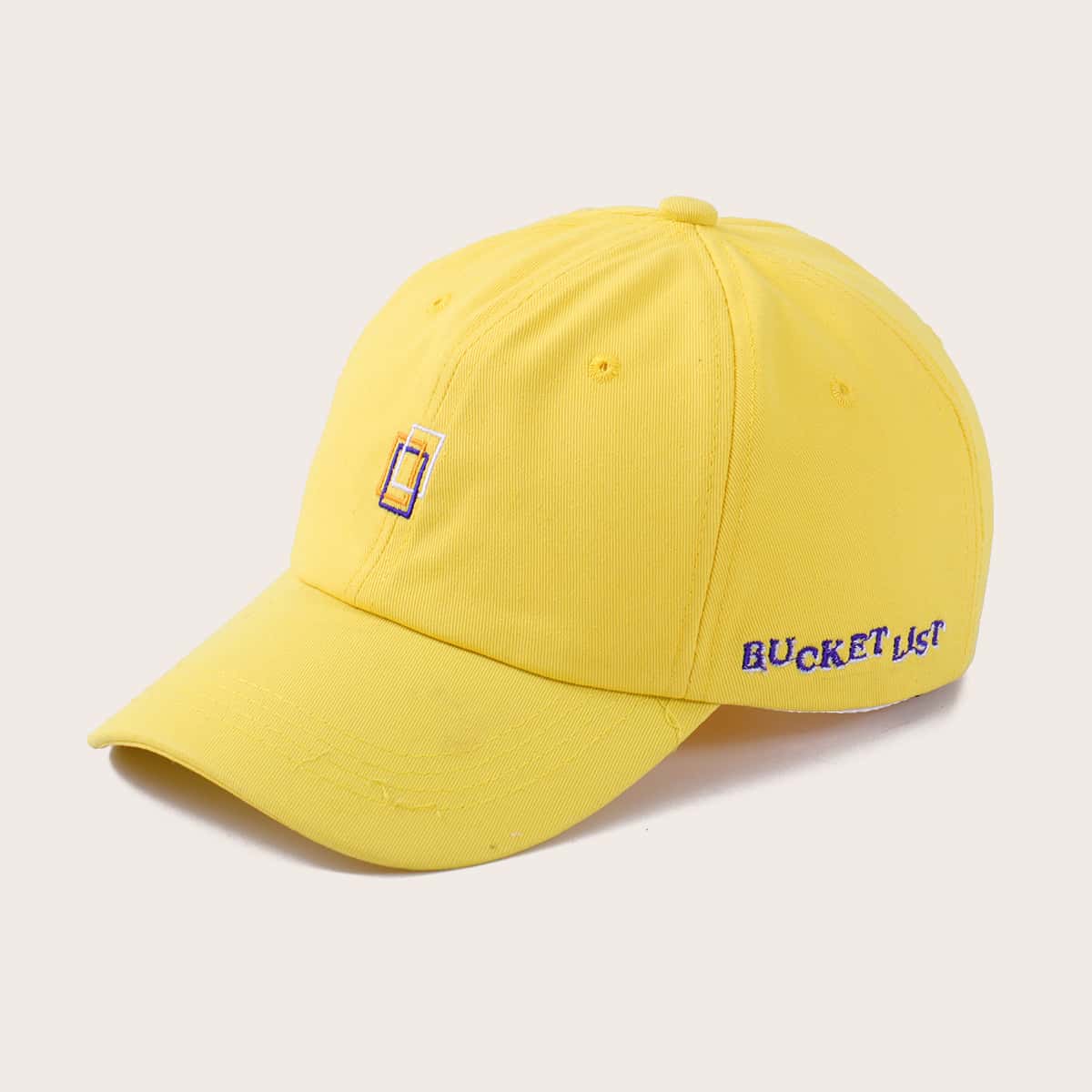 

Geo Embroidery Baseball Cap, Yellow