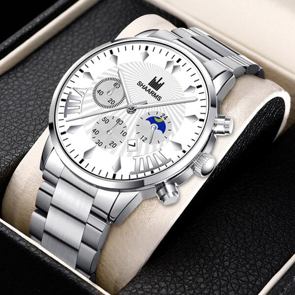 

Men Round Pointer Date Quartz Watch