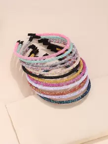 12pcs Colored Crystal Headbands, Gift For Mom, Friends, Teachers - Suitable For Women's Daily Wear And Festivals Pink Accessories Valentine's Day Valentines,Hairband,Hair Hoop ,Head Piece Head Accessories Beauty Home Hair Accessories - Multicolor - View 2