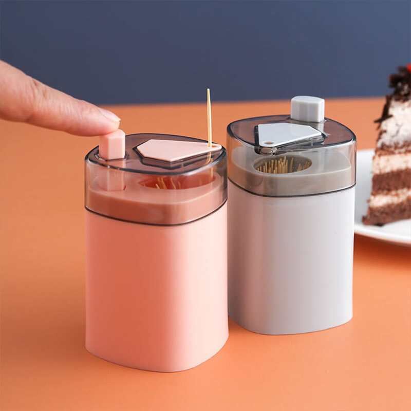 

1pc Random Color Press Toothpick Box, Multicolor