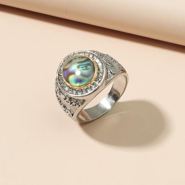 

Rhinestone Decor Ring, Silver