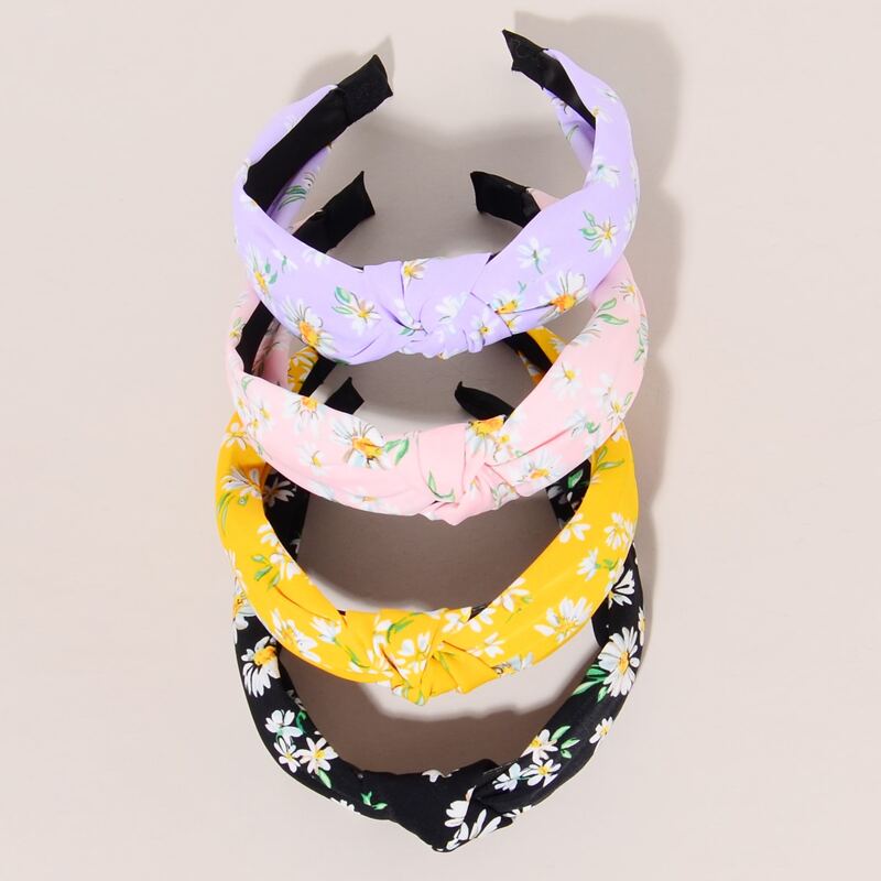 

4pcs Floral Knot Headband, Multicolor