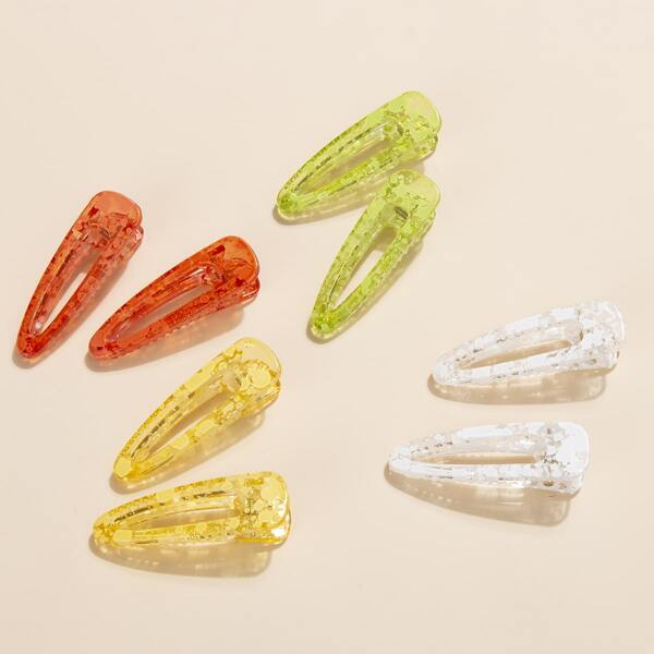 

8pcs Acrylic Hair Clip, Multicolor