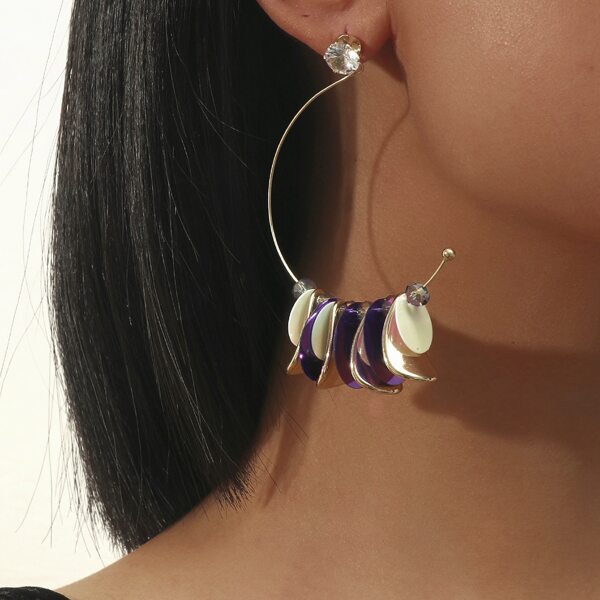 

Rhinestone Decor Disc Drop Earrings, Multicolor