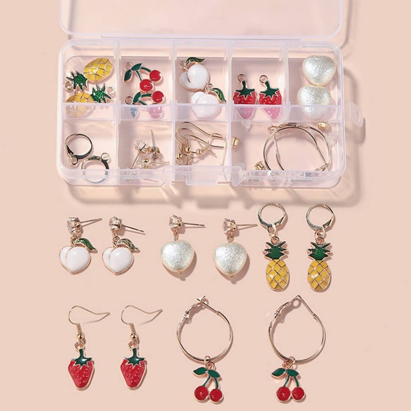 

DIY Fruit Charm Earrings Set, Multicolor