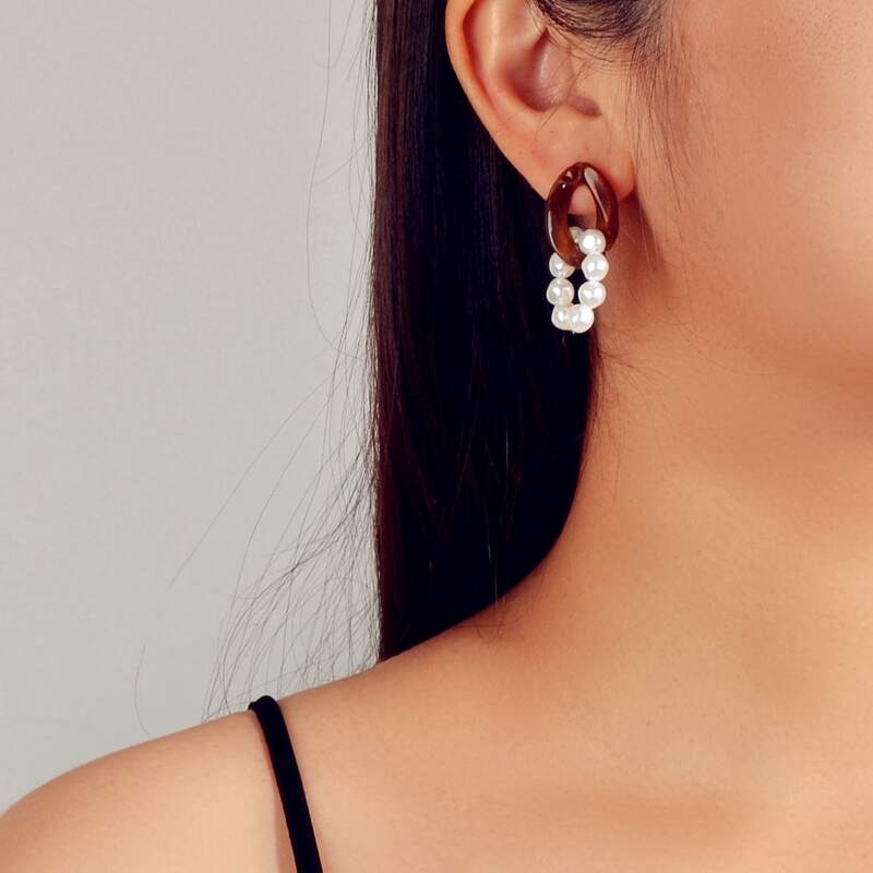 

Faux Pearl Decor Earrings, Multicolor