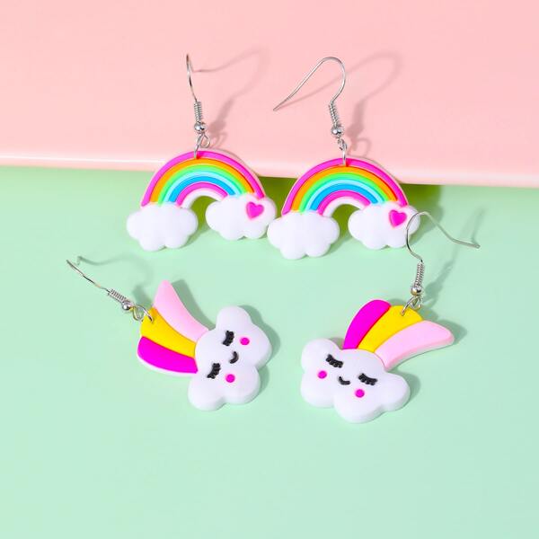 

2pais Girls Cloud Drop Earrings, Multicolor