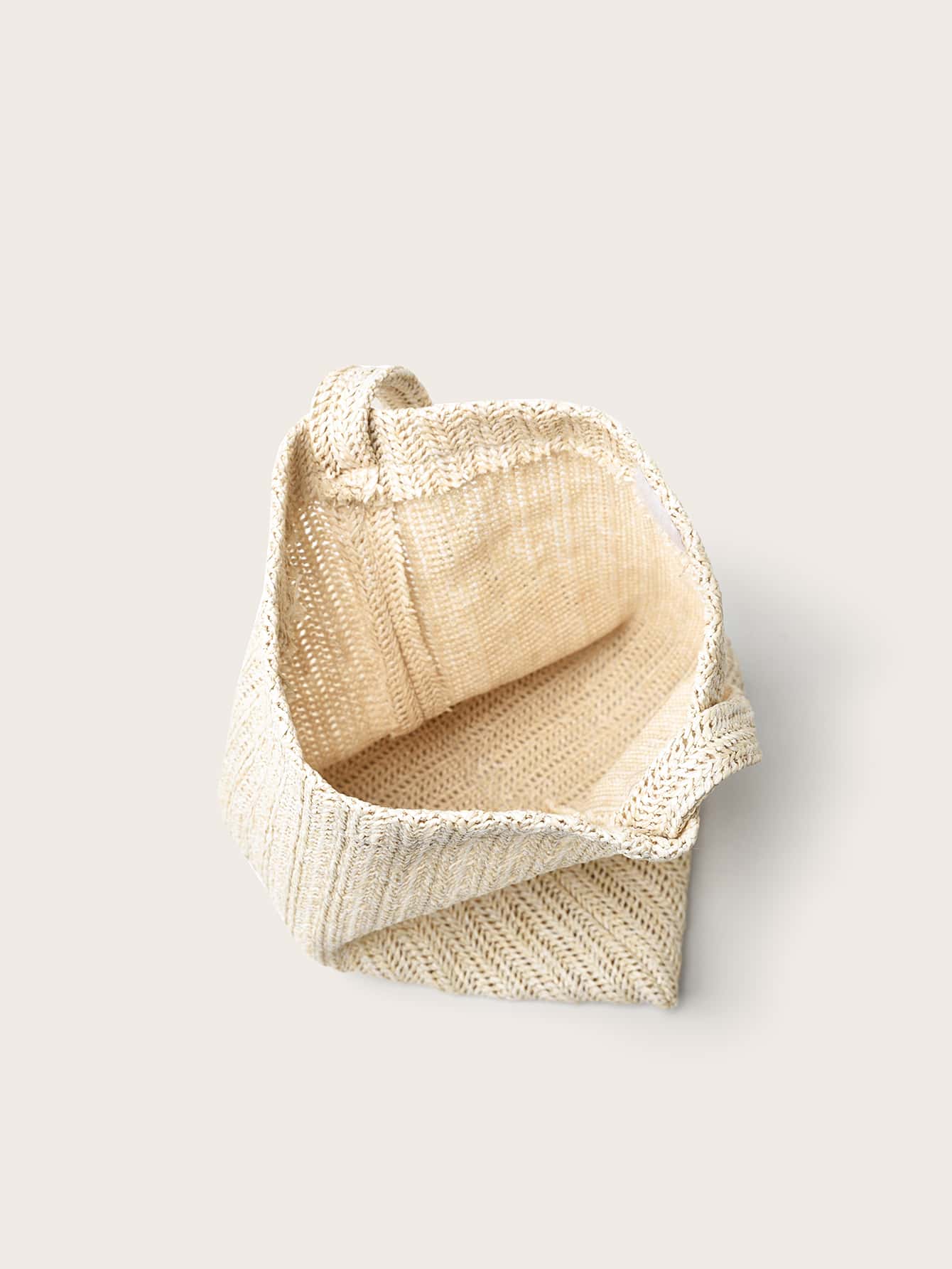 Straw Shoulder Bag - Beige - View 5