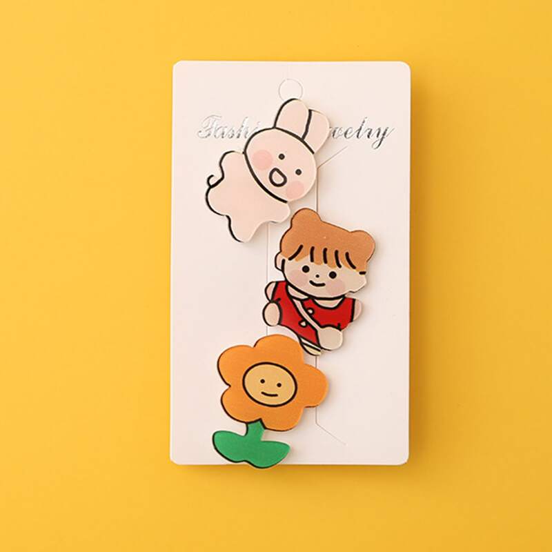 

3pcs Cartoon Brooches, Multicolor