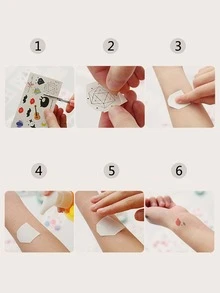 1 tờ giấy dán hình xăm rồng Trung Quốc - Nhiều màu - Xem 3