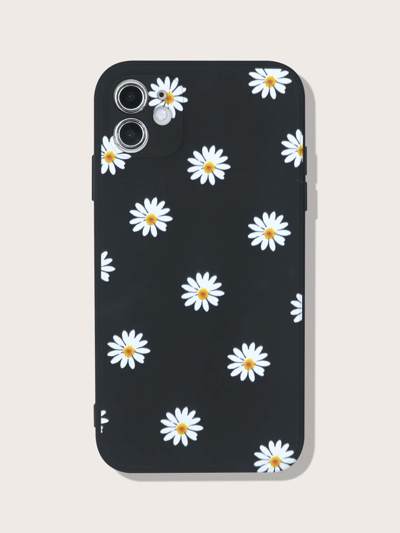 Flower Print Case Compatible With iPhone - Black - View 1