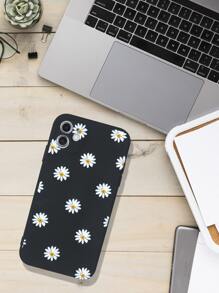 Flower Print Case Compatible With iPhone - Black - View 2