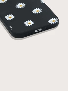 Flower Print Case Compatible With iPhone - Black - View 3