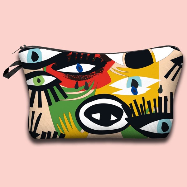 

Eye Print Makeup Bag, Multicolor