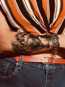 1sheet Wolf Pattern Tattoo Sticker