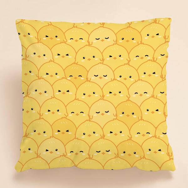 

Kids Chick Print Cushion Cover Without Filler, Yellow