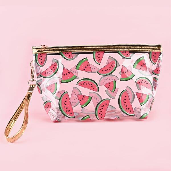 

Watermelon Print Clear Makeup Bag, Multicolor