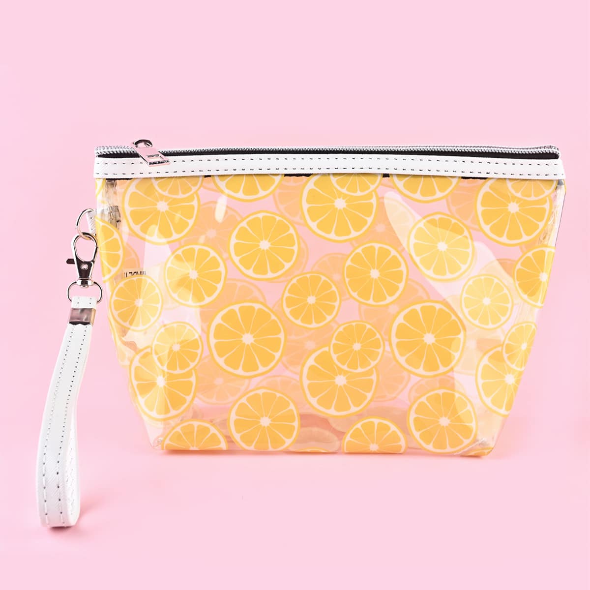 

Fruit Print Clear Makeup Bag, Yellow