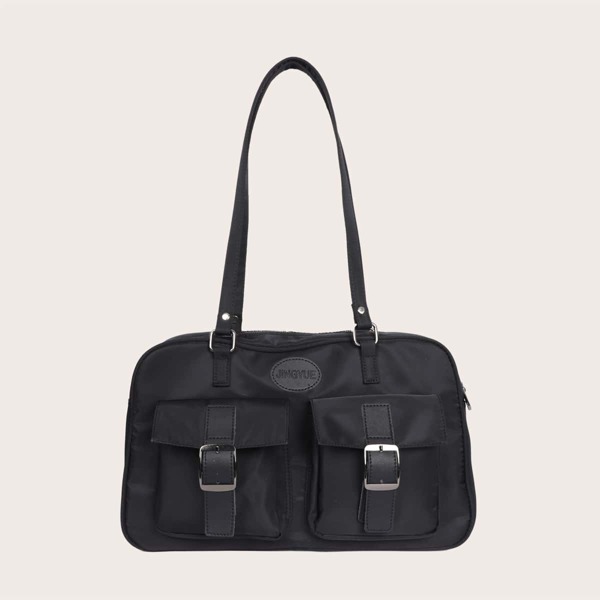 

Pocket Front Duffel Bag, Black