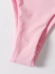 Swim Mod 夏日海灘三入組三角形綁帶比基尼套裝 - 淺粉色 - 查看 4