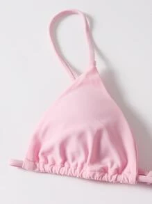 Swim Mod 夏日海灘三入組三角形綁帶比基尼套裝 - 淺粉色 - 查看 5