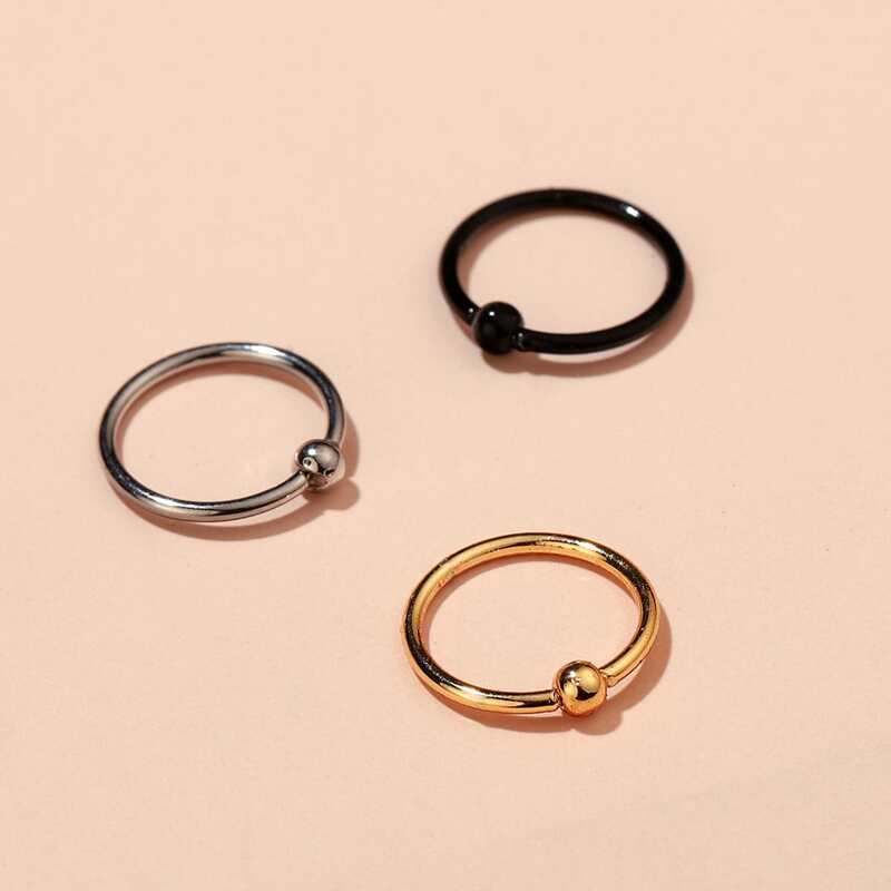 

3pcs Nose Ring, Multicolor