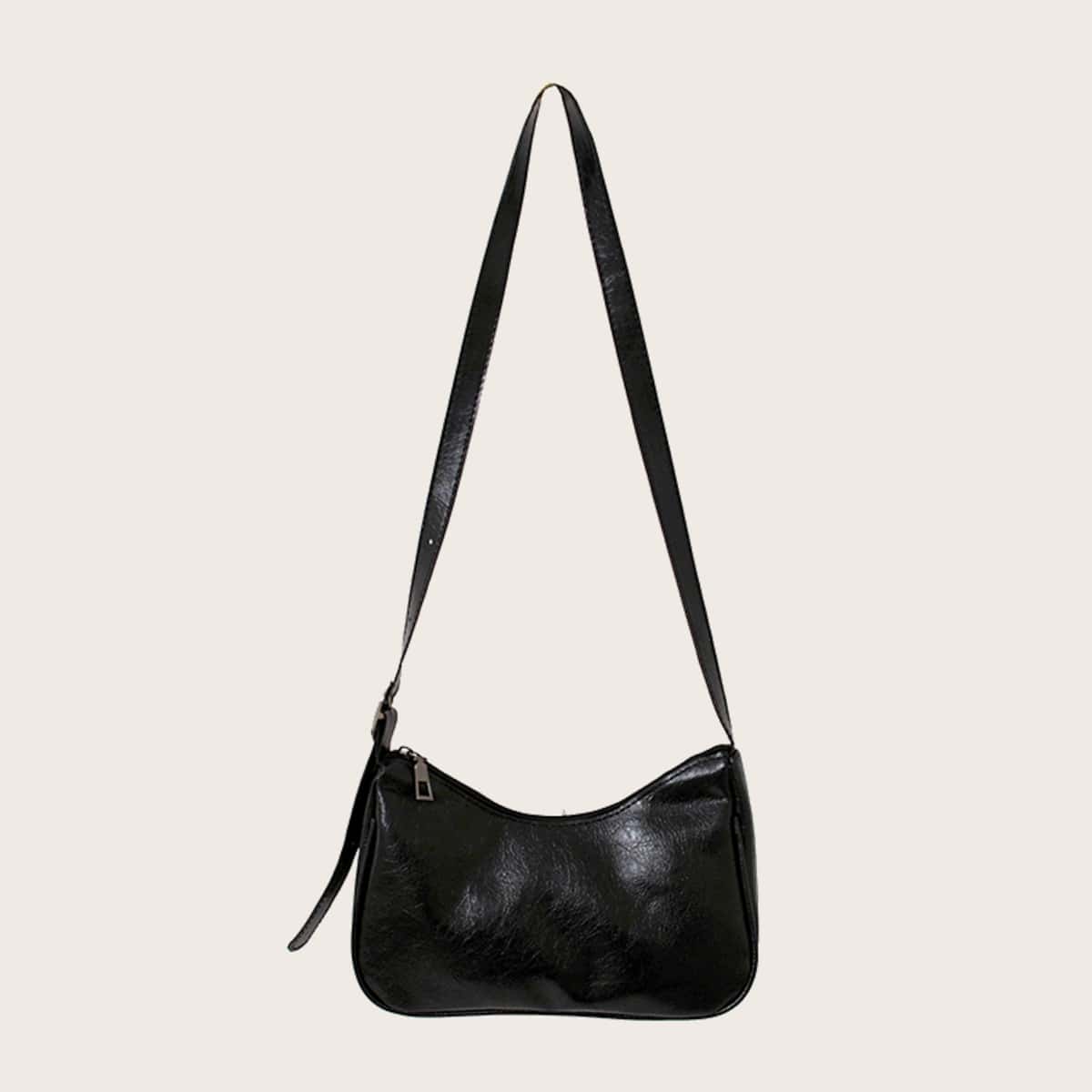 

Solid Hobo Bag, Black