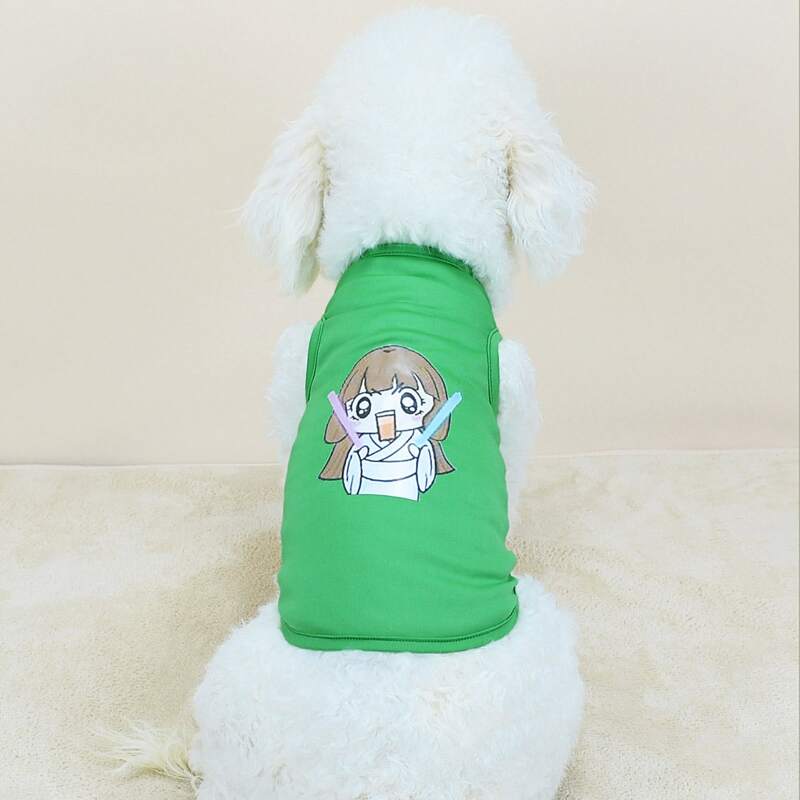 

Cartoon Graphic Pet Tank Top, Green