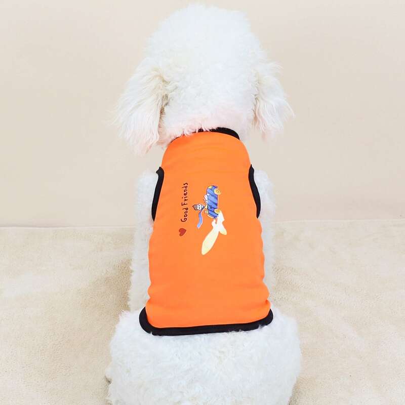 

Cartoon Graphic Pet Tank Top, Orange